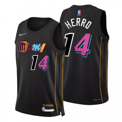Miami Heat #14 Tyler Herro Men's Nike Black 202122 Swingman NBA Jersey - City Edition Men's